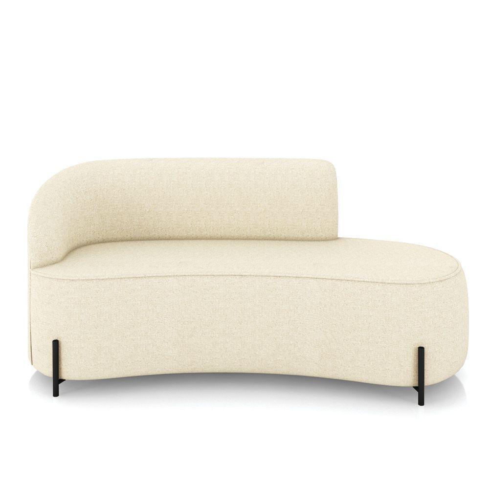 Sofá 3 Lugares Orgânico 180cm Pé Ferro Preto Morgan Linho Bege D03 - D'rossi - 5