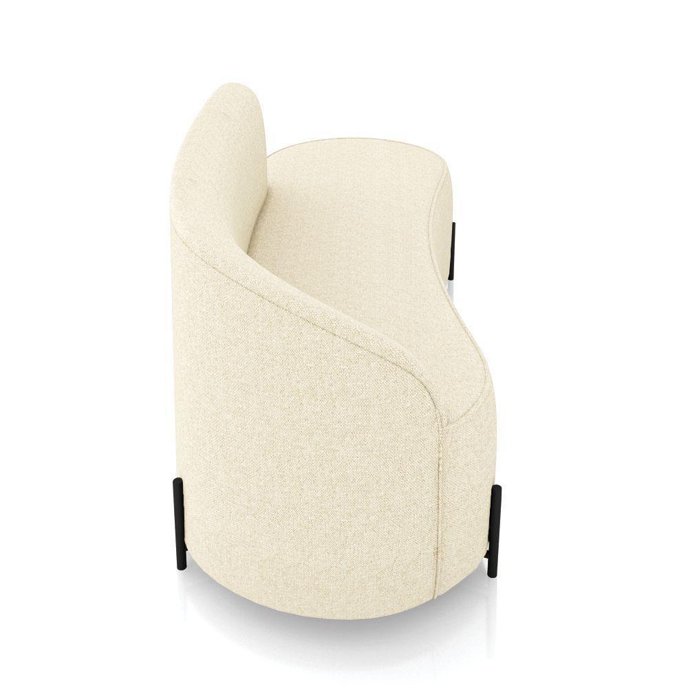 Sofá 3 Lugares Orgânico 180cm Pé Ferro Preto Morgan Linho Bege D03 - D'rossi - 8