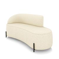 Sofá 3 Lugares Orgânico 180cm Pé Ferro Preto Morgan Linho Bege D03 - D'rossi - 1