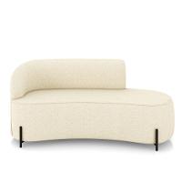 Sofá 3 Lugares Orgânico 180cm Pé Ferro Preto Morgan Linho Bege D03 - D'rossi - 5