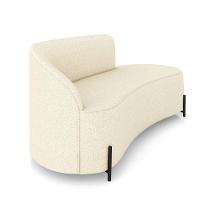 Sofá 3 Lugares Orgânico 180cm Pé Ferro Preto Morgan Linho Bege D03 - D'rossi - 6