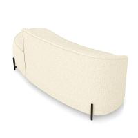 Sofá 3 Lugares Orgânico 180cm Pé Ferro Preto Morgan Linho Bege D03 - D'rossi - 7