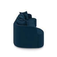 Sofá 3 Lugares Orgânico Living 210cm Mersa Veludo Azul Mnh K01 - D'rossi - 6