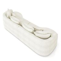 Sofá 3 Lugares Orgânico Living 210cm Mersa Bouclê Bege K01 - D'rossi - 7