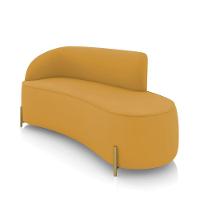 Sofá 3 Lugares Orgânico 180cm Pé Ferro Dourado Morgan Veludo Mostarda D03 - D'rossi - 1