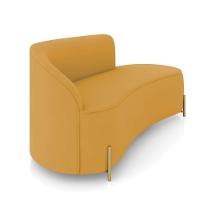 Sofá 3 Lugares Orgânico 180cm Pé Ferro Dourado Morgan Veludo Mostarda D03 - D'rossi - 6