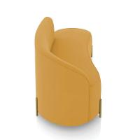 Sofá 3 Lugares Orgânico 180cm Pé Ferro Dourado Morgan Veludo Mostarda D03 - D'rossi - 7