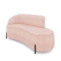 Sofá 3 Lugares Orgânico 180cm Pé Ferro Preto Morgan Bouclê Rosê D03 - D'rossi - 1