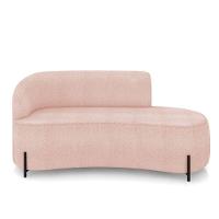 Sofá 3 Lugares Orgânico 180cm Pé Ferro Preto Morgan Bouclê Rosê D03 - D'rossi - 5