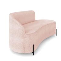 Sofá 3 Lugares Orgânico 180cm Pé Ferro Preto Morgan Bouclê Rosê D03 - D'rossi - 6