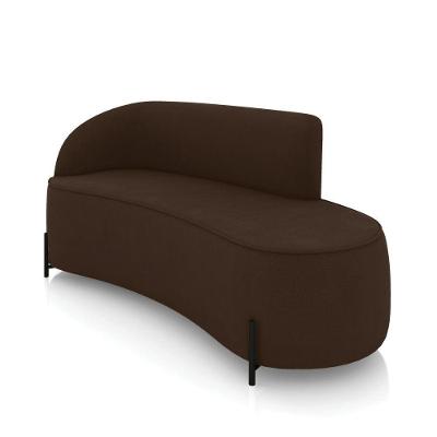 Sofá 3 Lugares Orgânico 180cm Pé Ferro Preto Morgan Suede Marrom D03 - D'rossi