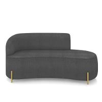 Sofá 3 Lugares Orgânico 180cm Pé Dourado Morgan Bouclê Grafite D03 - D'rossi - 5