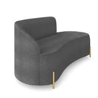 Sofá 3 Lugares Orgânico 180cm Pé Dourado Morgan Bouclê Grafite D03 - D'rossi - 6