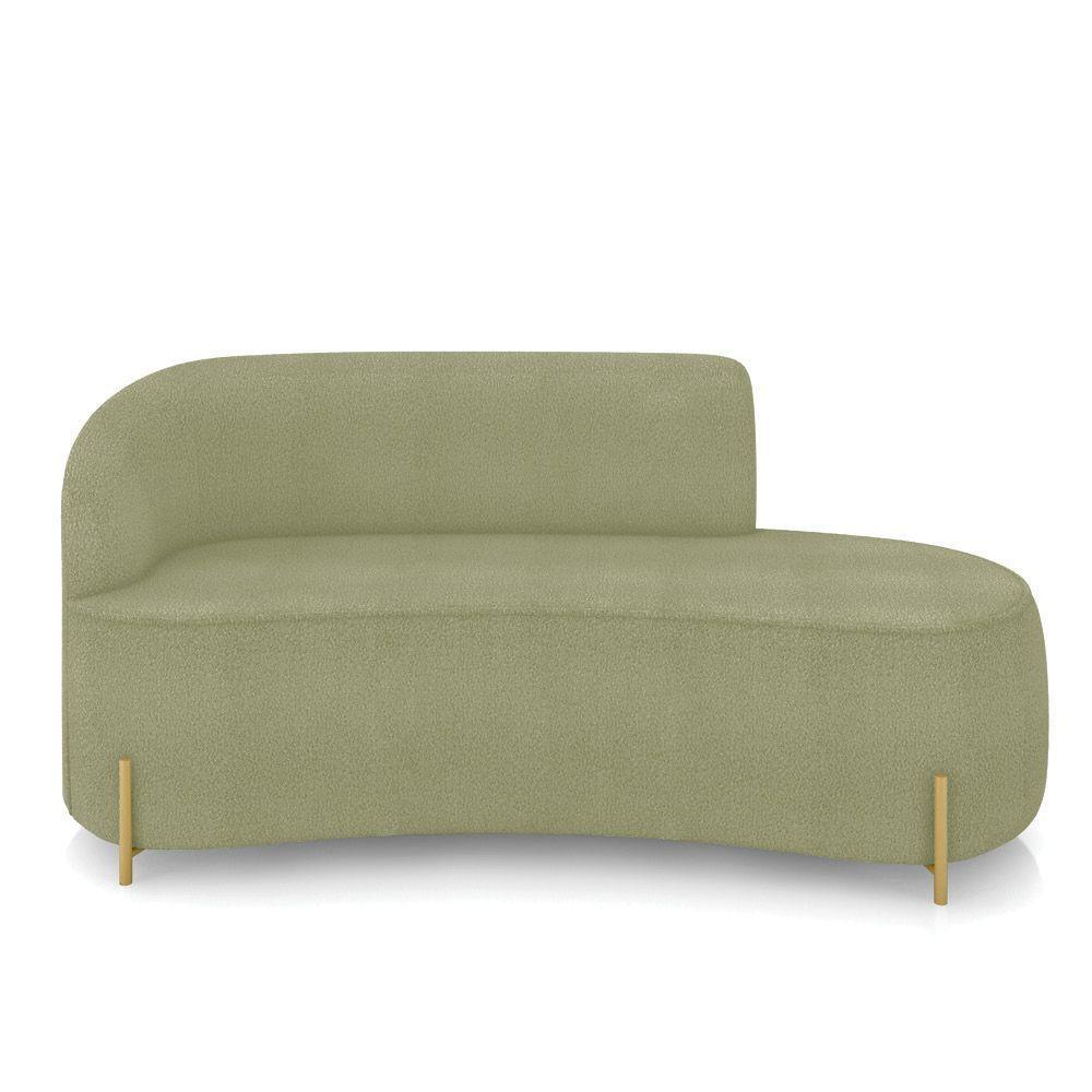 Sofá 3 Lugares Orgânico 180cm Pé Dourado Morgan Bouclê Pistache D03 - D'rossi - 5