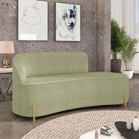 Sofá 3 Lugares Orgânico 180cm Pé Dourado Morgan Bouclê Pistache D03 - D'rossi - 2