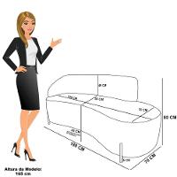 Sofá 3 Lugares Orgânico 180cm Pé Dourado Morgan Bouclê Pistache D03 - D'rossi