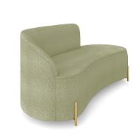 Sofá 3 Lugares Orgânico 180cm Pé Dourado Morgan Bouclê Pistache D03 - D'rossi - 6