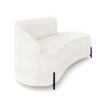 Sofá 3 Lugares Orgânico 180cm Pé Ferro Preto Morgan Bouclê Off White D03 - D'rossi - 6