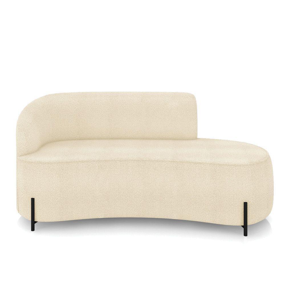 Sofá 3 Lugares Orgânico 180cm Pé Ferro Preto Morgan Bouclê Bege D03 - D'rossi - 5