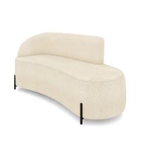 Sofá 3 Lugares Orgânico 180cm Pé Ferro Preto Morgan Bouclê Bege D03 - D'rossi - 1