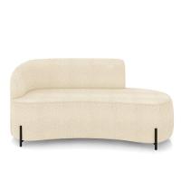 Sofá 3 Lugares Orgânico 180cm Pé Ferro Preto Morgan Bouclê Bege D03 - D'rossi - 5