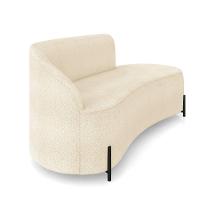 Sofá 3 Lugares Orgânico 180cm Pé Ferro Preto Morgan Bouclê Bege D03 - D'rossi - 6