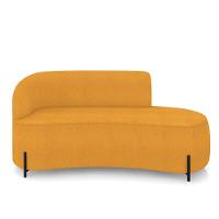 Sofá 3 Lugares Orgânico 180cm Pé Ferro Preto Morgan Bouclê Mostarda D03 - D'rossi - 5