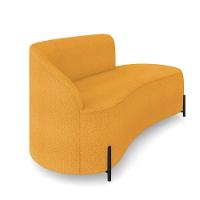 Sofá 3 Lugares Orgânico 180cm Pé Ferro Preto Morgan Bouclê Mostarda D03 - D'rossi - 6