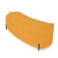 Sofá 3 Lugares Orgânico 180cm Pé Ferro Preto Morgan Bouclê Mostarda D03 - D'rossi - 8