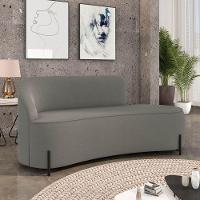 Sofá 3 Lugares Orgânico 180cm Pé Ferro Preto Morgan Suede Grafite D03 - D'rossi - 2