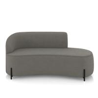 Sofá 3 Lugares Orgânico 180cm Pé Ferro Preto Morgan Suede Grafite D03 - D'rossi - 5