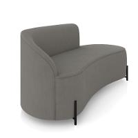 Sofá 3 Lugares Orgânico 180cm Pé Ferro Preto Morgan Suede Grafite D03 - D'rossi - 6