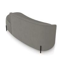 Sofá 3 Lugares Orgânico 180cm Pé Ferro Preto Morgan Suede Grafite D03 - D'rossi - 8