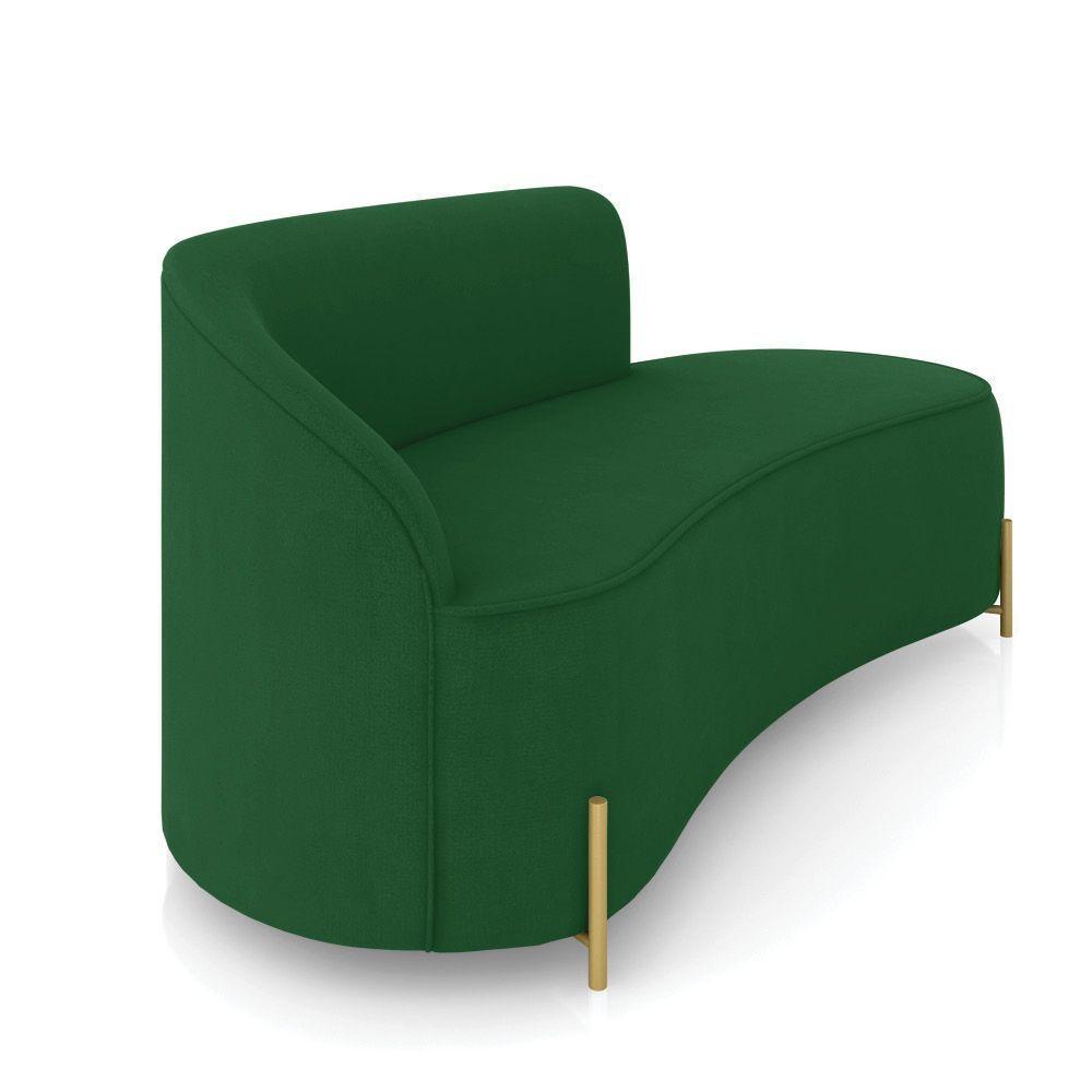 Sofá 3 Lugares Orgânico 180cm Pé Dourado Morgan Suede Verde D03 - D'rossi - 6