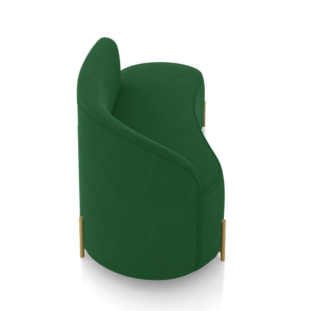 Sofá 3 Lugares Orgânico 180cm Pé Dourado Morgan Suede Verde D03 - D'rossi - 7