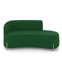Sofá 3 Lugares Orgânico 180cm Pé Dourado Morgan Suede Verde D03 - D'rossi - 5