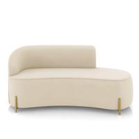 Sofá 3 Lugares Orgânico 180cm Pé Dourado Morgan Veludo Bege D03 - D'rossi - 5