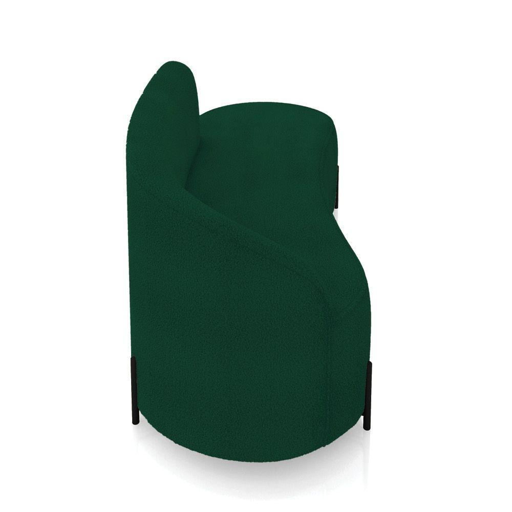 Sofá 3 Lugares Orgânico 180cm Pé Ferro Preto Morgan Bouclê Verde D03 - D'rossi - 7