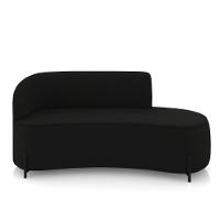 Sofá 3 Lugares Orgânico 180cm Pé Ferro Preto Morgan Suede Preto D03 - D'rossi - 5