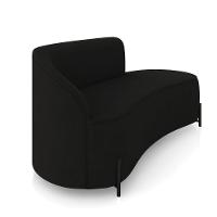 Sofá 3 Lugares Orgânico 180cm Pé Ferro Preto Morgan Suede Preto D03 - D'rossi - 6
