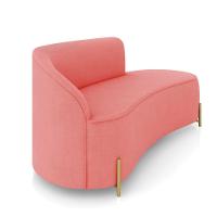 Sofá 3 Lugares Orgânico 180cm Pé Dourado Morgan Suede Rosê D03 - D'rossi - 6