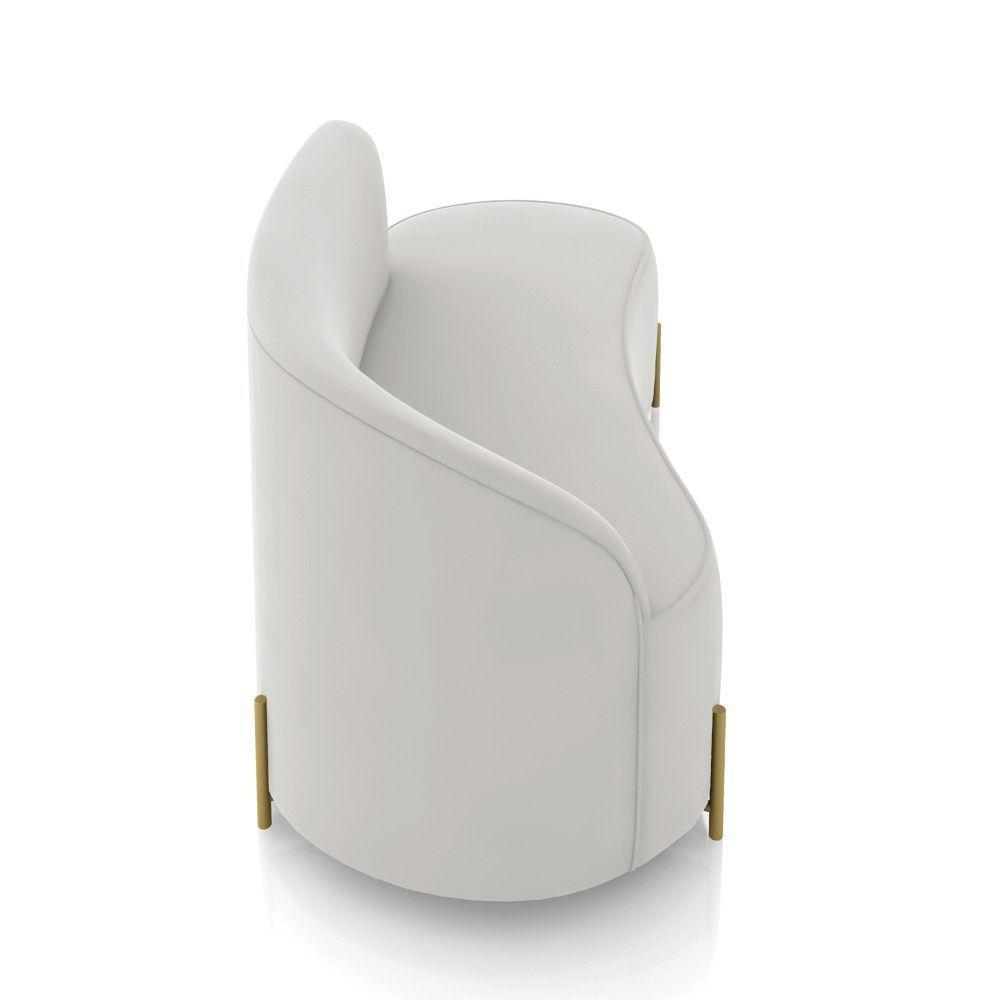 Sofá 3 Lugares Orgânico 180cm Pé Dourado Morgan Veludo Cinza D03 - D'rossi - 7