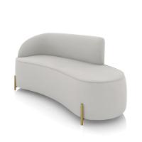 Sofá 3 Lugares Orgânico 180cm Pé Dourado Morgan Veludo Cinza D03 - D'rossi - 1