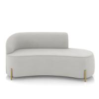 Sofá 3 Lugares Orgânico 180cm Pé Dourado Morgan Veludo Cinza D03 - D'rossi - 5