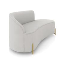 Sofá 3 Lugares Orgânico 180cm Pé Dourado Morgan Veludo Cinza D03 - D'rossi - 6