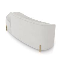 Sofá 3 Lugares Orgânico 180cm Pé Dourado Morgan Veludo Cinza D03 - D'rossi - 8