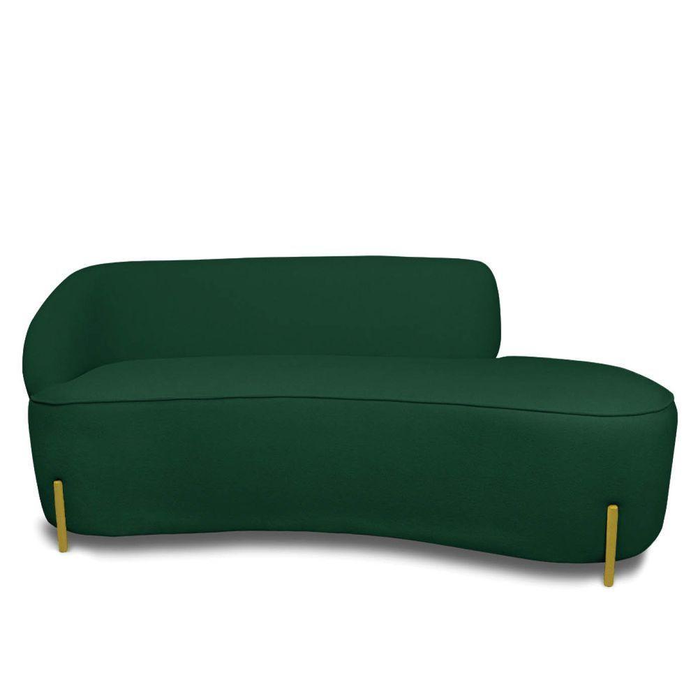 Sofá 3 Lugares Orgânico 180cm Pé Dourado Morgan Bouclê Verde D03 - D'rossi - 5