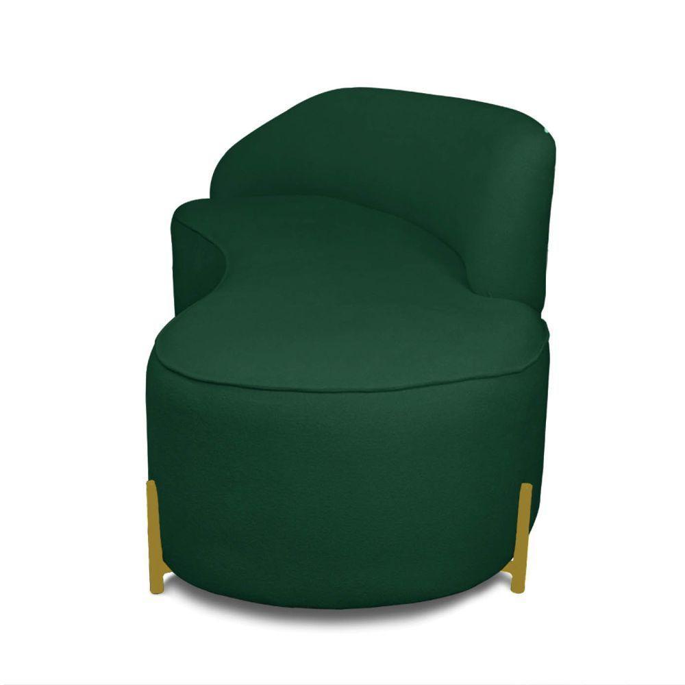 Sofá 3 Lugares Orgânico 180cm Pé Dourado Morgan Bouclê Verde D03 - D'rossi - 6