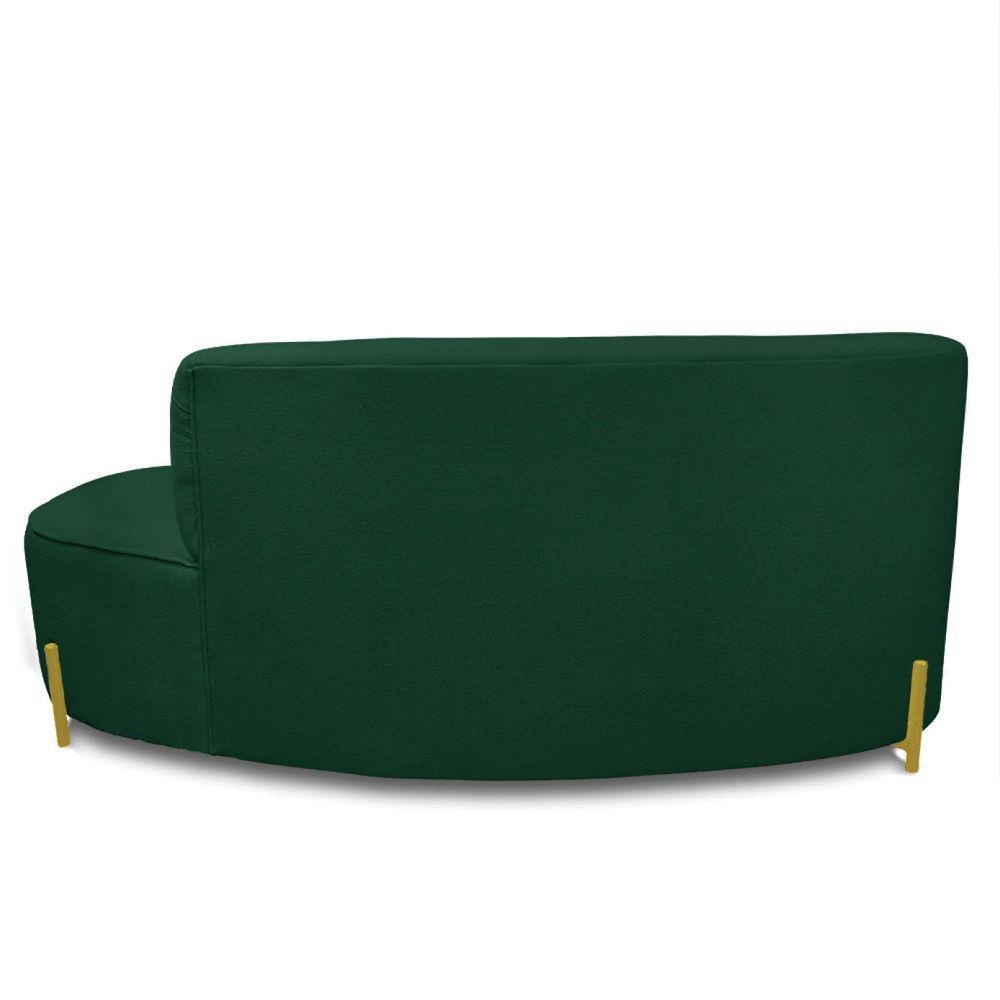 Sofá 3 Lugares Orgânico 180cm Pé Dourado Morgan Bouclê Verde D03 - D'rossi - 8