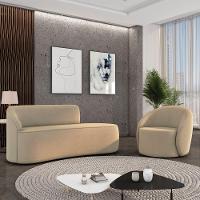 Sofá 3 Lugares Orgânico 180cm Morgan E Poltrona Lua Suede Marrom Rato D03 - D'rossi - 2